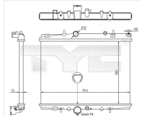 Radiator, engine cooling 726-0018-R TYC
