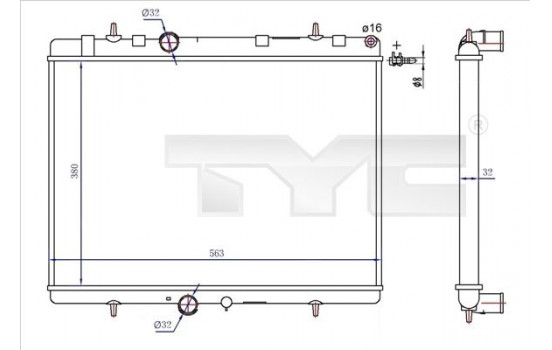 Radiator, engine cooling 726-0020-R TYC