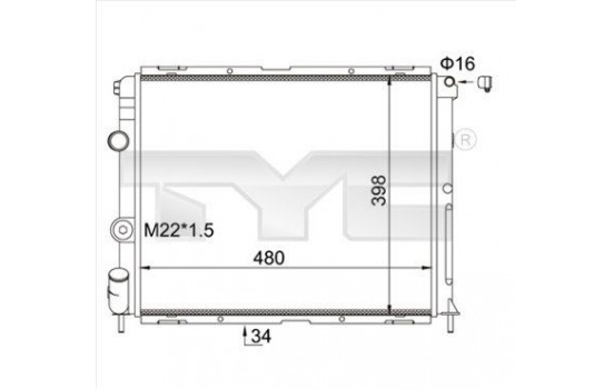 Radiator, engine cooling 728-0012-R TYC