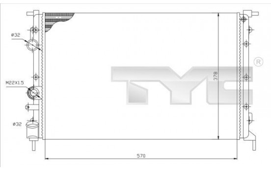 Radiator, engine cooling 728-0027 TYC