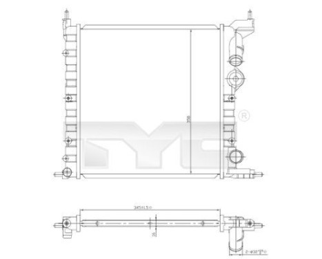 Radiator, engine cooling 728-0030 TYC