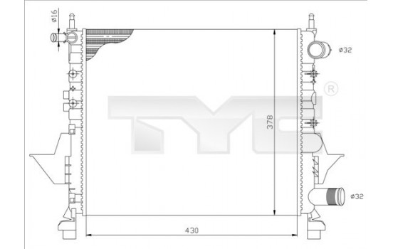 Radiator, engine cooling 728-0041 TYC