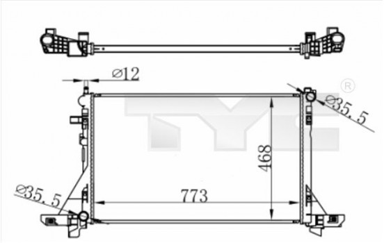 Radiator, engine cooling 728-0064 TYC