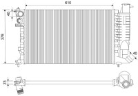 Radiator, engine cooling 730630 Valeo