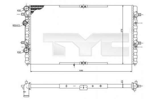 Radiator, engine cooling 731-0002 TYC