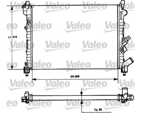 Radiator, engine cooling 731128 Valeo