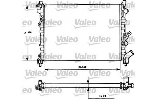 Radiator, engine cooling 731128 Valeo