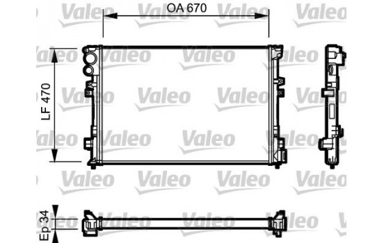 Radiator, engine cooling 731168 Valeo