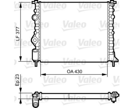 Radiator, engine cooling 731378 Valeo