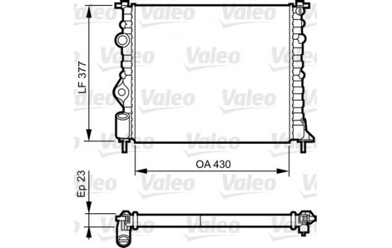 Radiator, engine cooling 731378 Valeo