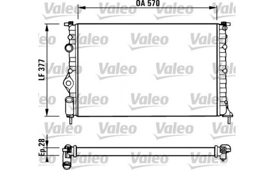 Radiator, engine cooling 731379 Valeo