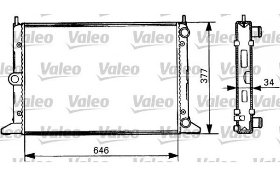 Radiator, engine cooling 731386 Valeo