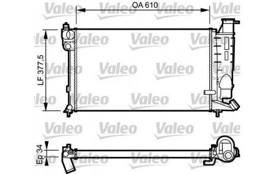 Radiator, engine cooling 731391 Valeo