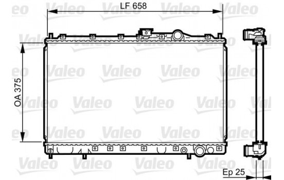 Radiator, engine cooling 731451 Valeo