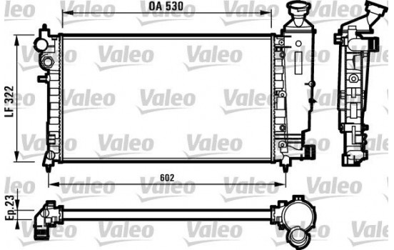 Radiator, engine cooling 731526 Valeo