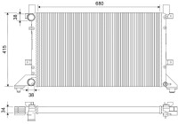 Radiator, engine cooling 731605 Valeo