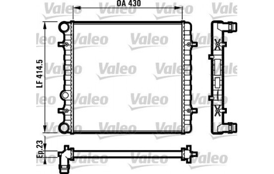 Radiator, engine cooling 731607 Valeo