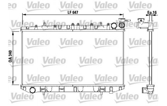 Radiator, engine cooling 731659 Valeo