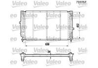 Radiator, engine cooling 731757 Valeo