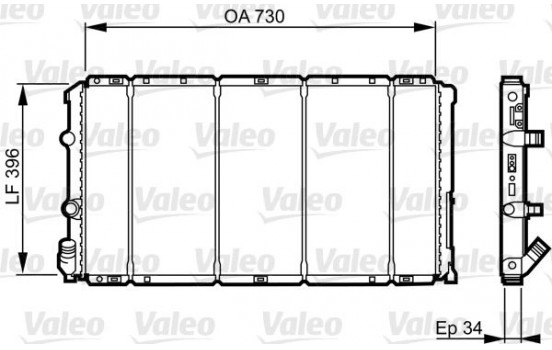 Radiator, engine cooling 732050 Valeo