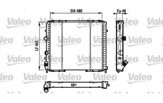 Radiator, engine cooling 732072 Valeo