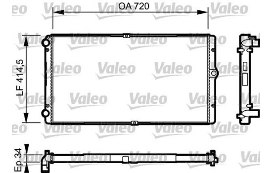 Radiator, engine cooling 732177 Valeo