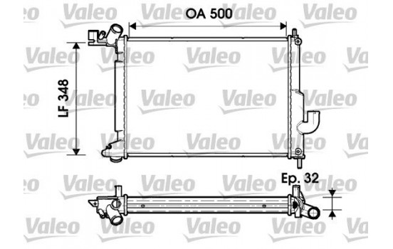 Radiator, engine cooling 732349 Valeo
