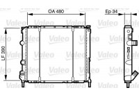 Radiator, engine cooling 732474 Valeo