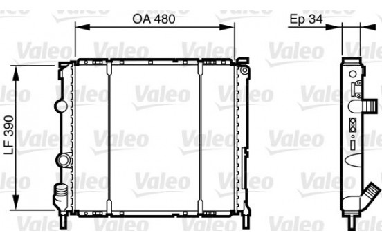 Radiator, engine cooling 732474 Valeo