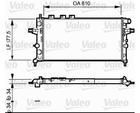 Radiator, engine cooling 732550 Valeo