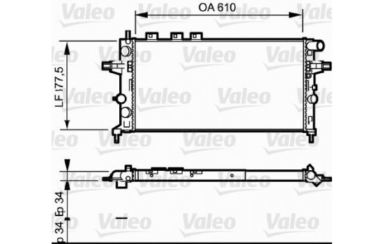 Radiator, engine cooling 732550 Valeo