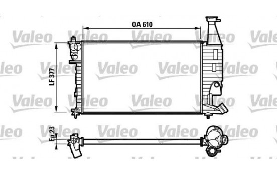 Radiator, engine cooling 732563 Valeo