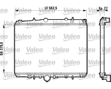 Radiator, engine cooling 732598 Valeo