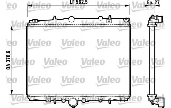 Radiator, engine cooling 732598 Valeo
