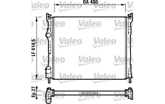Radiator, engine cooling 732737 Valeo