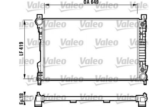 Radiator, engine cooling 732740 Valeo