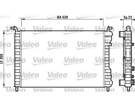 Radiator, engine cooling 732812 Valeo