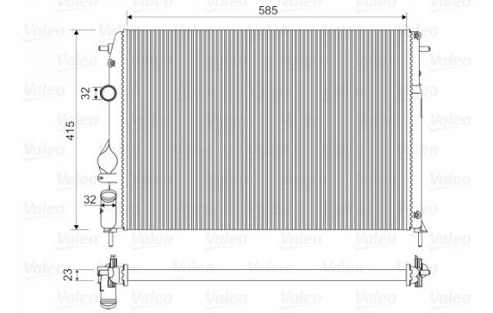 Radiator, engine cooling 732866 Valeo