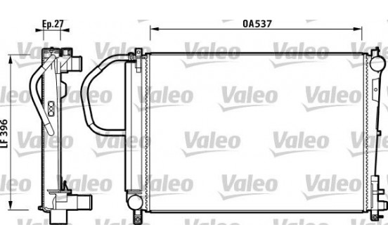 Radiator, engine cooling 732883 Valeo