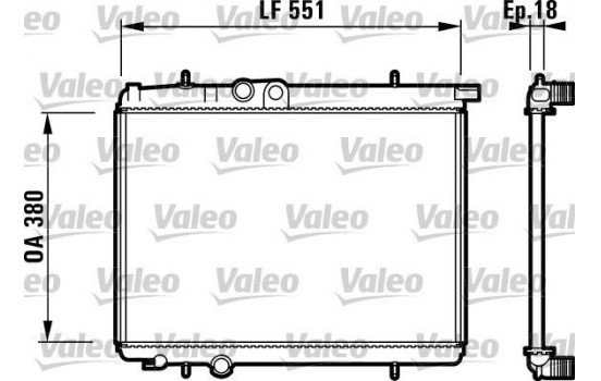 Radiator, engine cooling 732886 Valeo