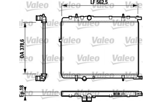 Radiator, engine cooling 732890 Valeo