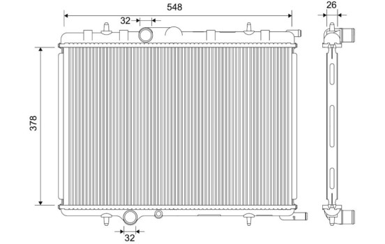 Radiator, engine cooling 732892 Valeo