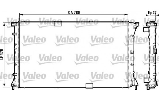 Radiator, engine cooling 732911 Valeo