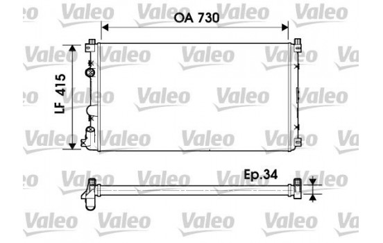 Radiator, engine cooling 732918 Valeo