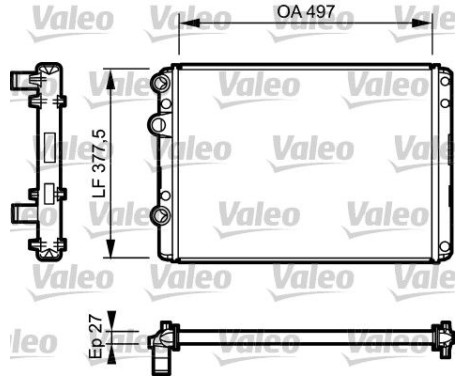 Radiator, engine cooling 732953 Valeo