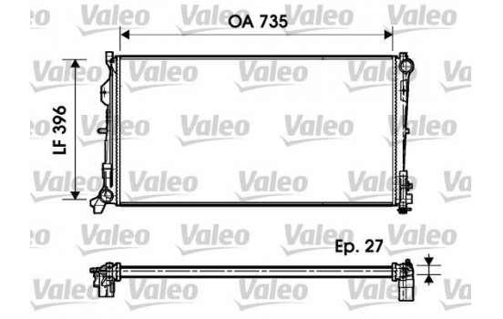 Radiator, engine cooling 732956 Valeo