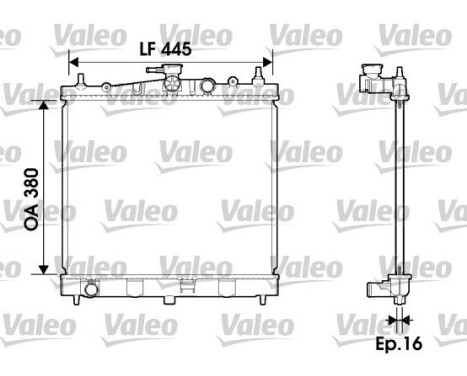 Radiator, engine cooling 734246 Valeo