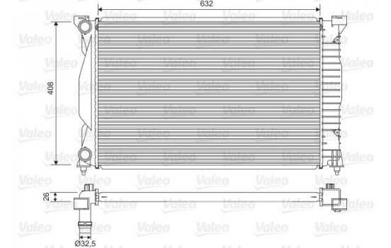 Radiator, engine cooling 734269 Valeo