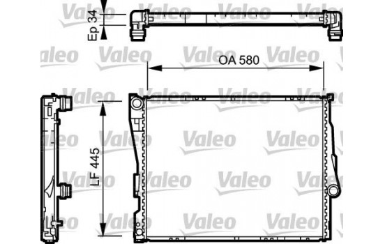 Radiator, engine cooling 734276 Valeo