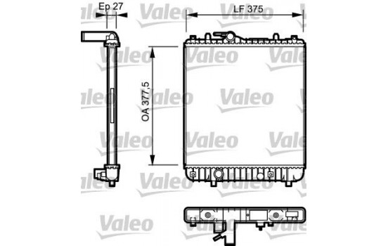 Radiator, engine cooling 734330 Valeo